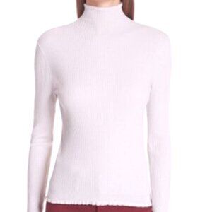 Vince Lettuce-Edge Merino Wool Ribbed Mock Turtleneck Sweater-MED-NWT